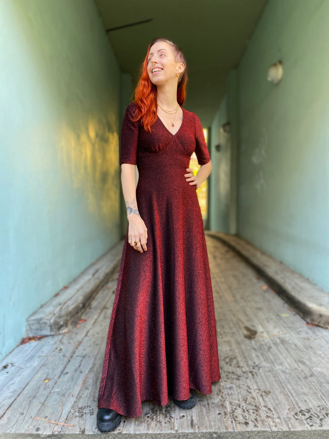 Dianas Vintage kjoler Diana Dress - red glitter