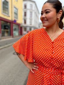 Dianas Vintage kjoler Monika dress short - dots orange