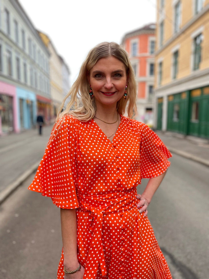 Dianas Vintage kjoler Monika dress short - dots orange