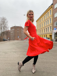 Dianas Vintage kjoler Wrap me dress - high risk red