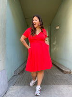 Last inn bildet i Galleri-visningsprogrammet, Dianas Vintage kjoler Wrap me dress - high risk red
