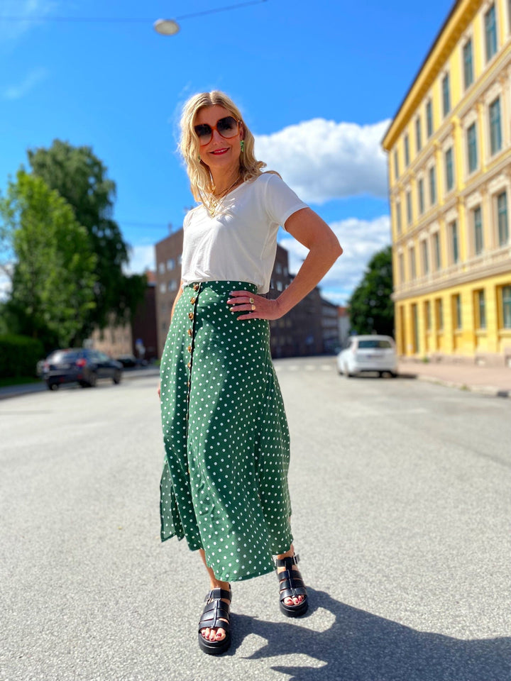 Dianas Vintage skjørt Betty Button skirt dots - green