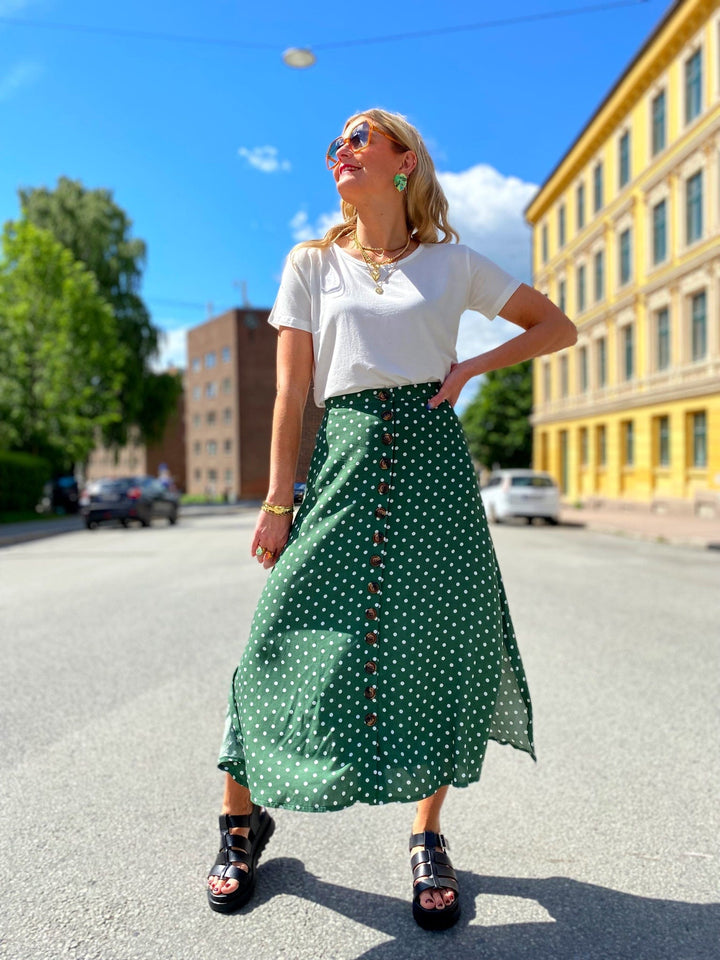 Dianas Vintage skjørt Betty Button skirt dots - green