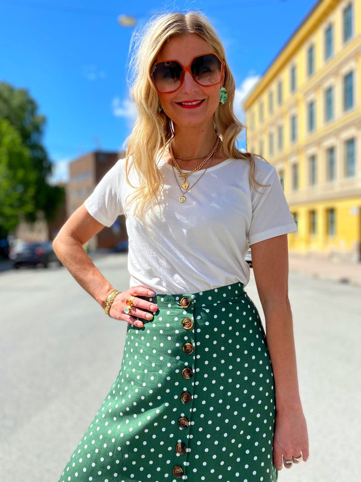 Dianas Vintage skjørt Betty Button skirt dots - green