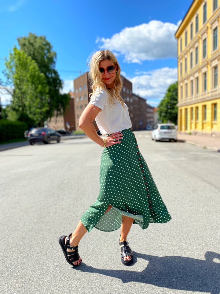 Dianas Vintage skjørt Betty Button skirt dots - green