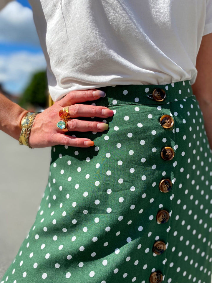 Dianas Vintage skjørt Betty Button skirt dots - green