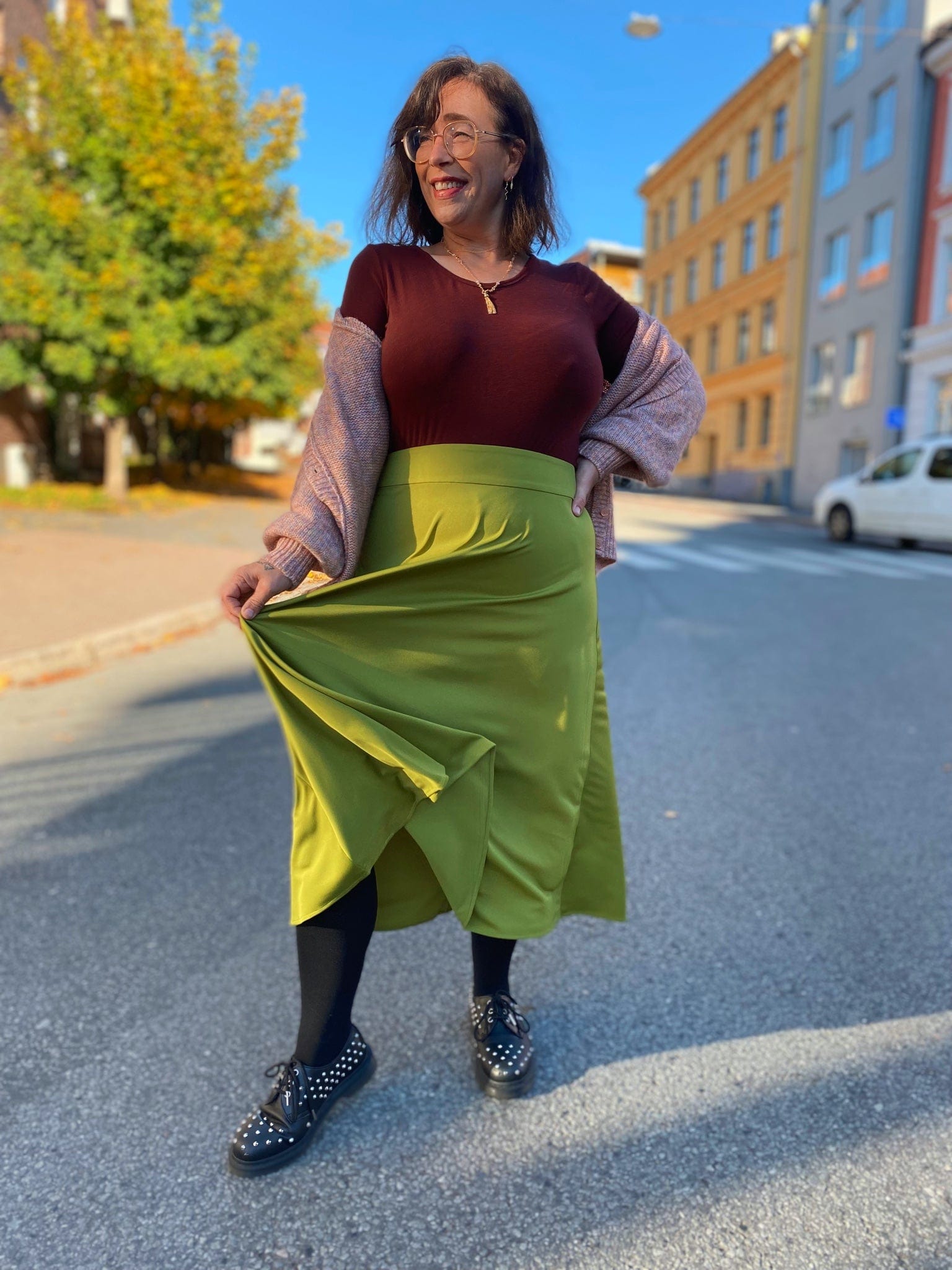 Dianas Vintage skjørt Synne Skirt - woodbine