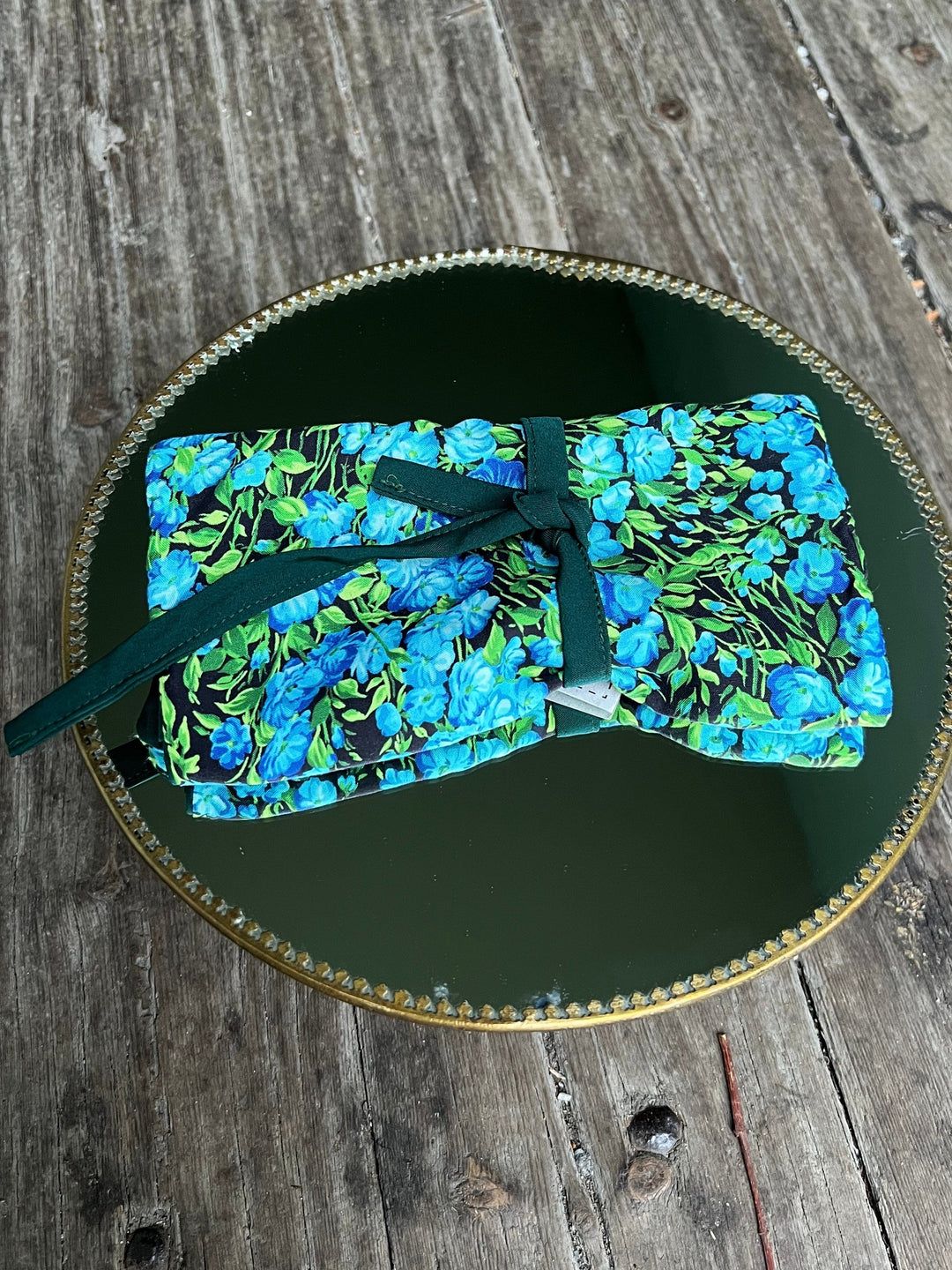 Dianas Vintage Smykkepose Smykkepose av restestoff - blue forest