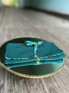 Dianas Vintage Smykkepose Smykkepose av restestoff - grønn med blue forest