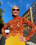 Last inn bildet i Galleri-visningsprogrammet, Dianas Vintage turtleneck Perfect polo - paisley
