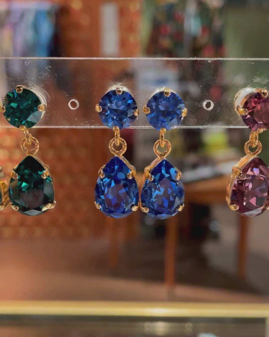 Mini drop earrings - sapphire