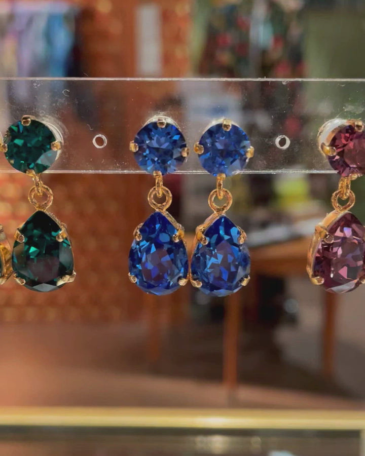 Mini drop earrings - sapphire