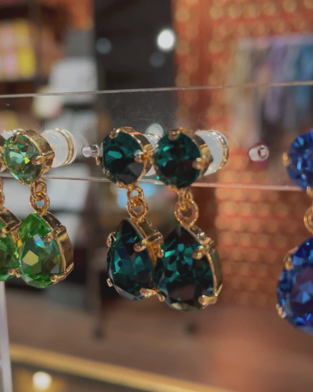 Mini Drop earrings - emerald