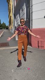 Last inn og spill av video i Gallerivisningen, Frida Pants - bukse med høyt liv - mørk blå

