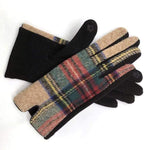 Last inn bildet i Galleri-visningsprogrammet, Frøken Dianas salonger hansker Hansker &quot;Tartan&quot;  - beige

