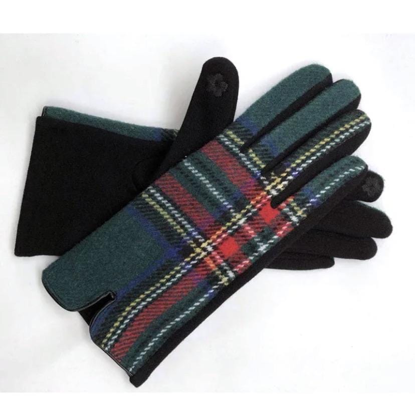 Frøken Dianas salonger hansker Hansker "Tartan"  - grønn