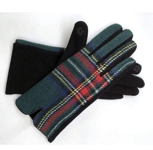 Frøken Dianas salonger hansker Hansker "Tartan"  - grønn