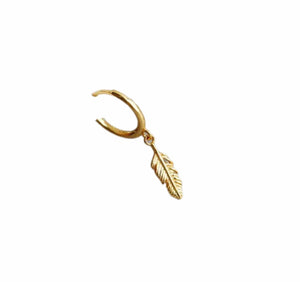 Frøken Dianas salonger øredobber Feather hoop - gold