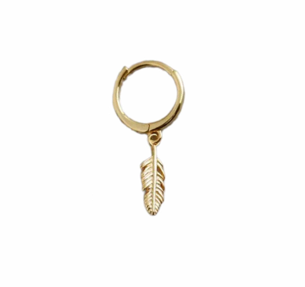 Frøken Dianas salonger øredobber Feather hoop - gold