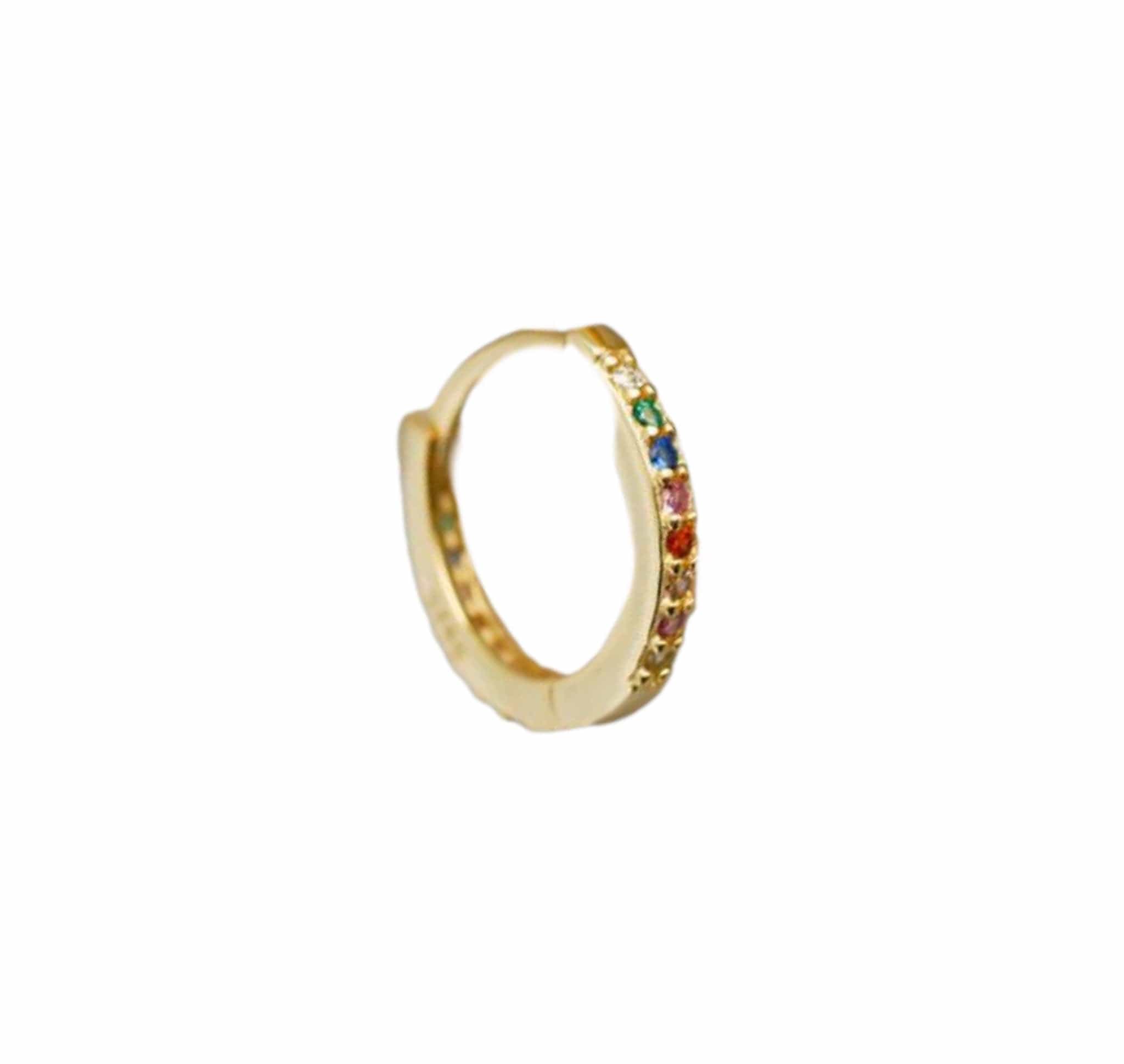 Frøken Dianas salonger øredobber Medium hoop - rainbow