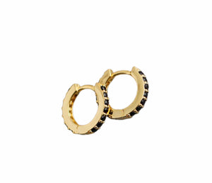 Frøken Dianas salonger øredobber Mini hoop - black