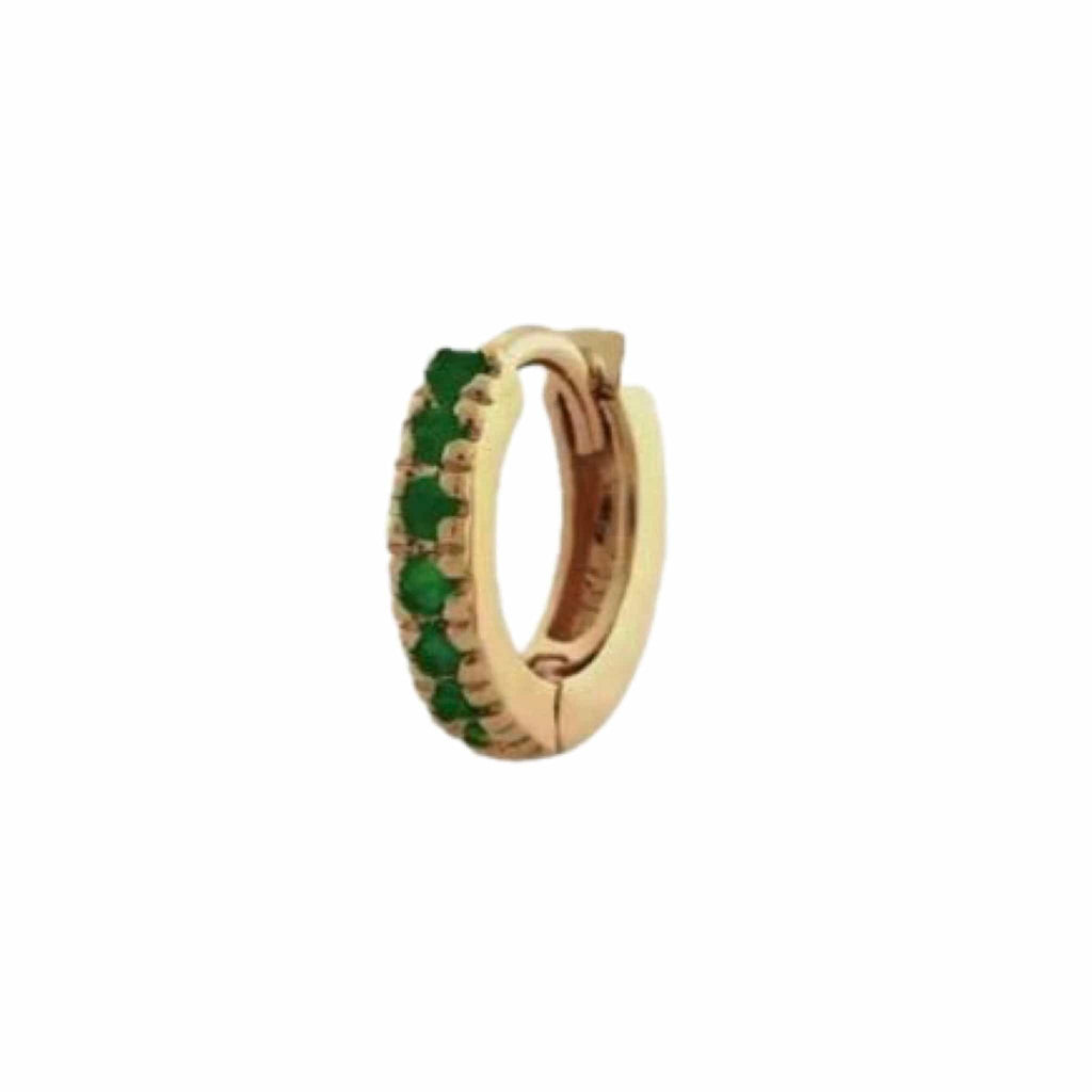Frøken Dianas salonger øredobber Mini hoop - emerald