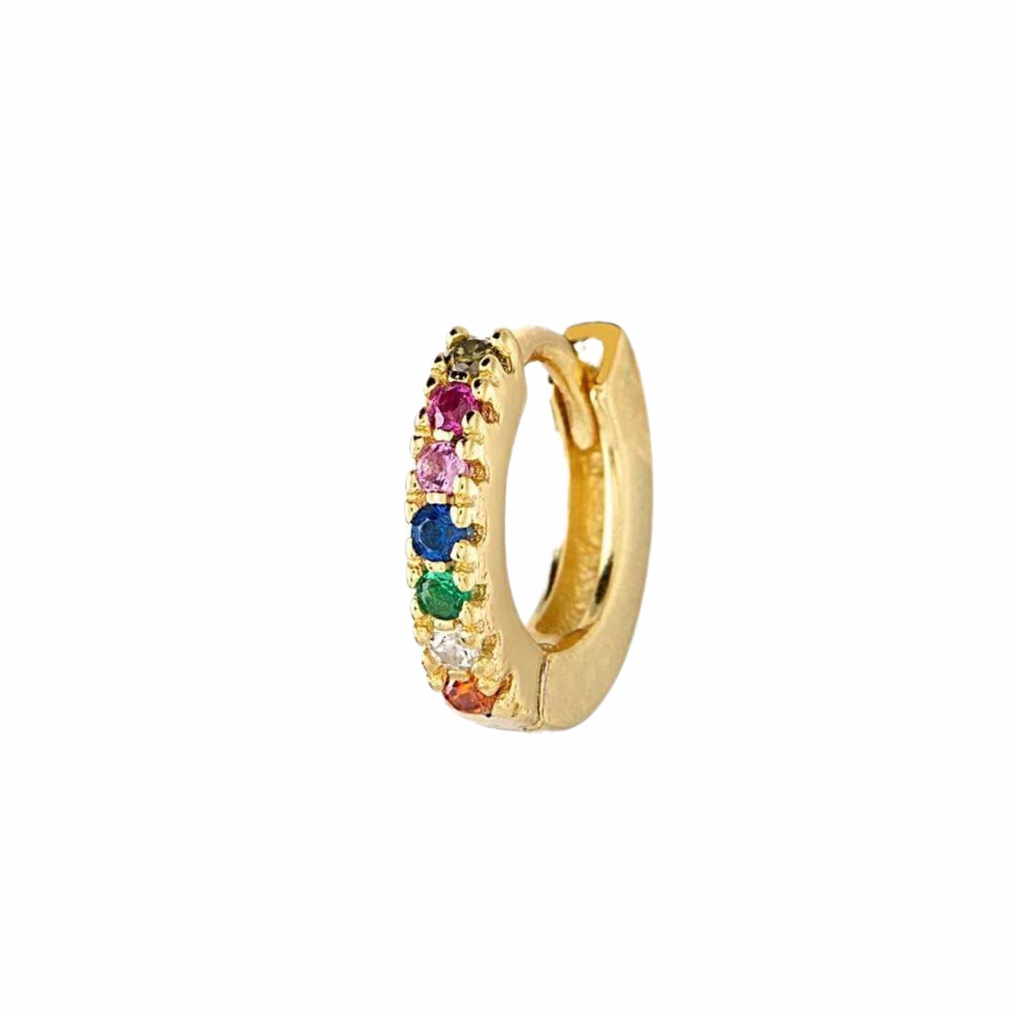 Frøken Dianas salonger øredobber Mini hoop - rainbow