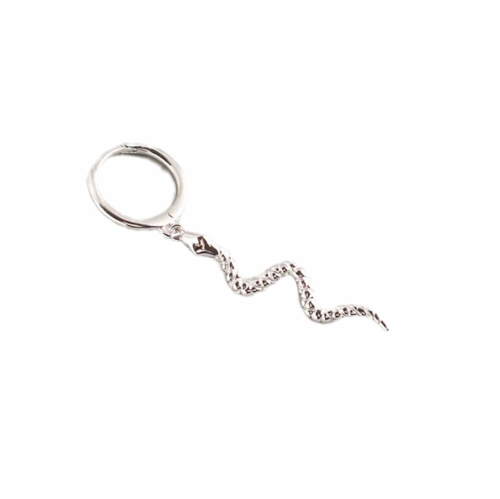 Frøken Dianas salonger øredobber Snake hoop long - silver