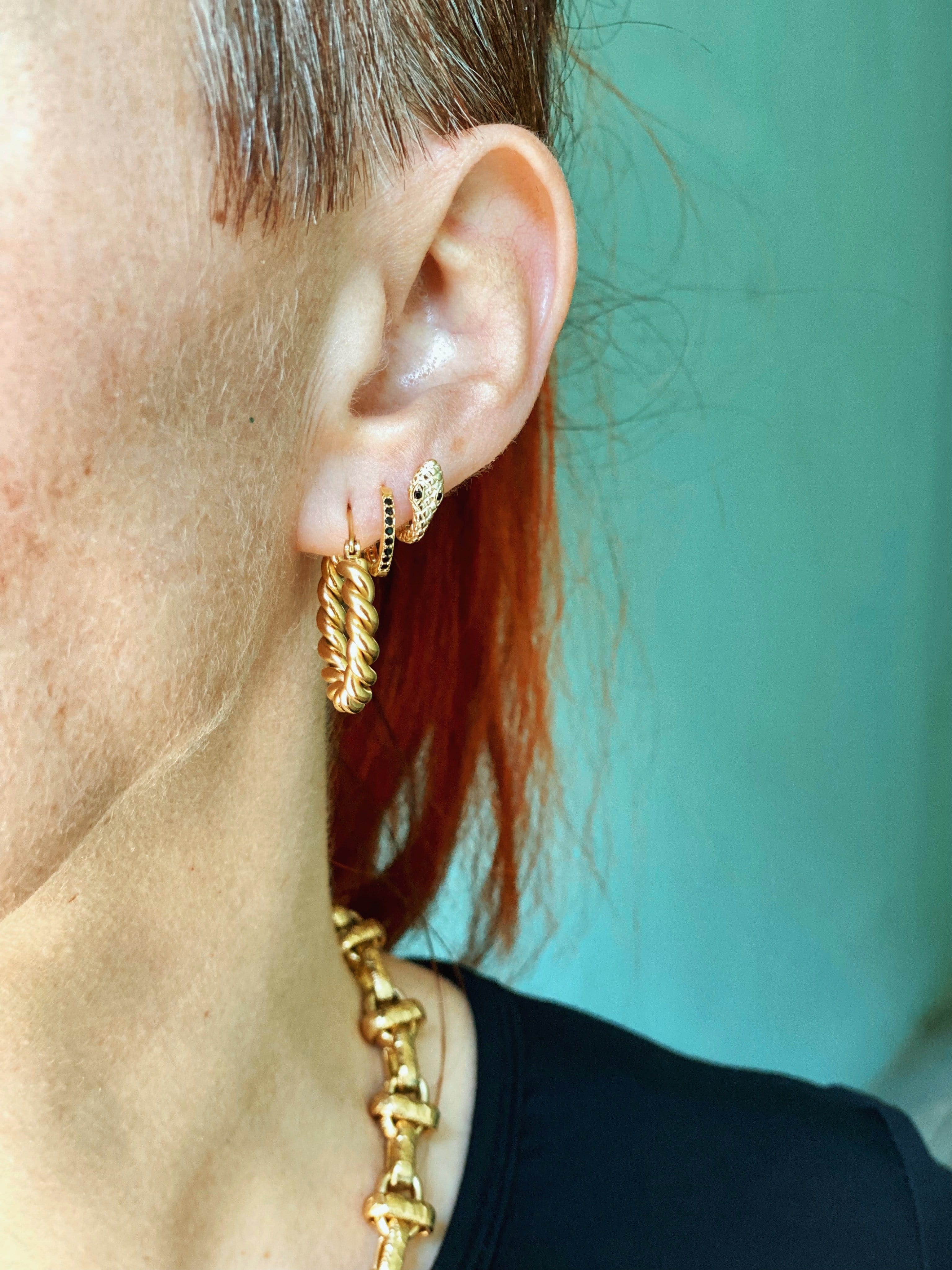 Frøken Dianas salonger øredobber Snake hoop - silver