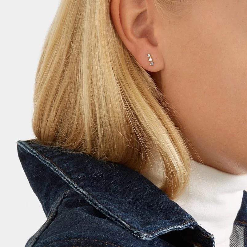 Frøken Dianas salonger øredobber Tre på rad - opal og krystaller