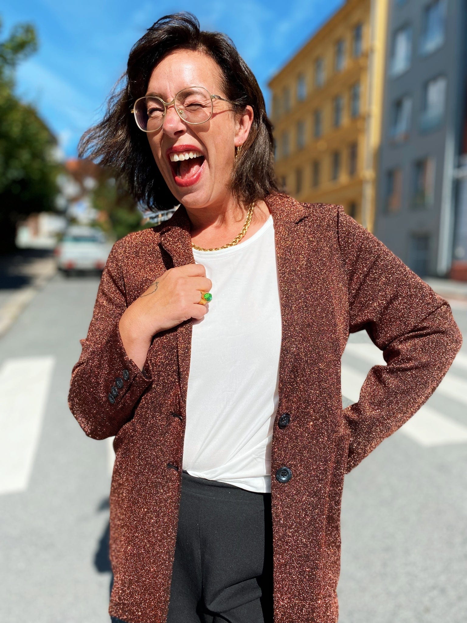 King Louie kåper Daisy long blazer - ballroom