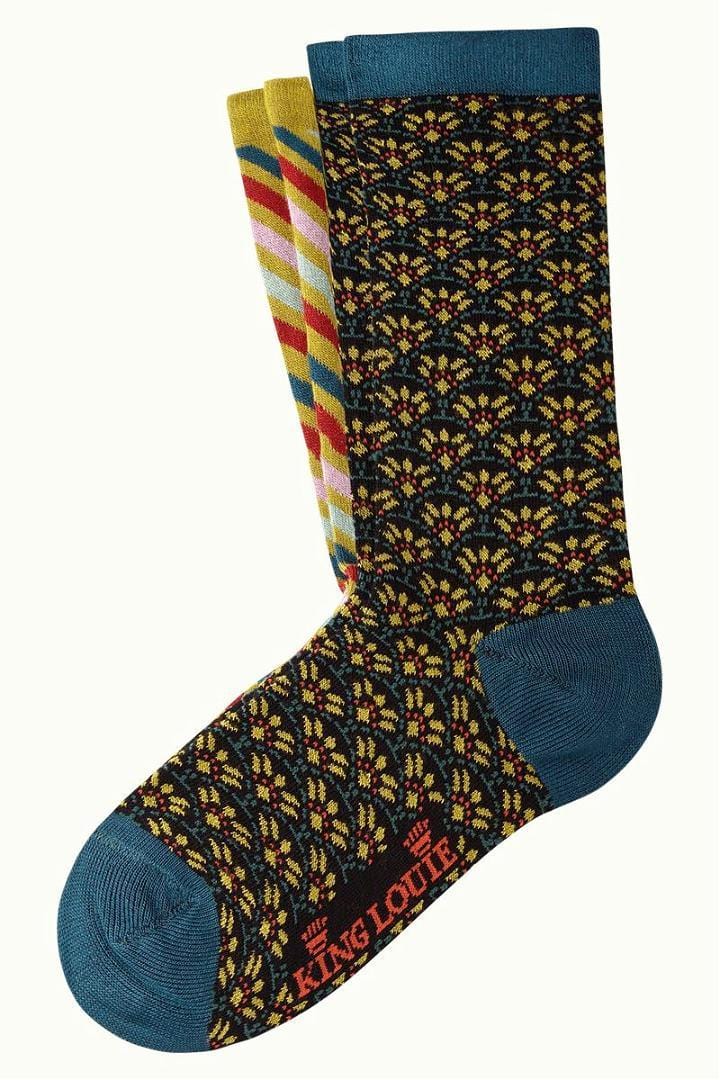 King Louie sokker Afternoon socks 2-pack - dragonfly green