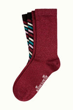 Last inn bildet i Galleri-visningsprogrammet, King Louie sokker Cabana socks 2-pack - cherise red
