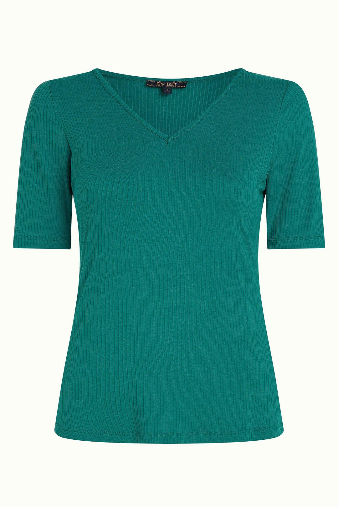 Carice uni rib topp Ponderosa green grønn fra King Louie, en  ribbestrikket topp i viskose som er superbehagelig på.