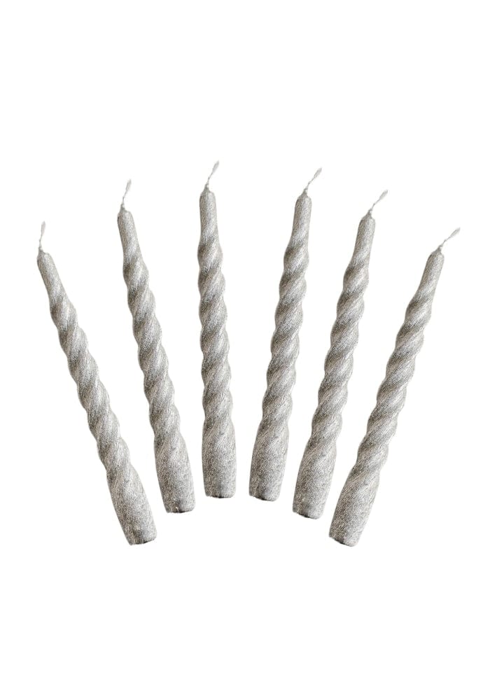 Kunstindustrien stearinlys Stearinlys twisted brushed - silver