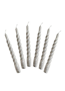 Kunstindustrien stearinlys Stearinlys twisted brushed - silver