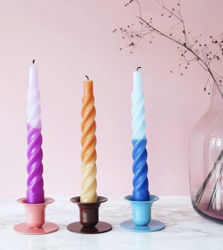 Kunstindustrien stearinlys Stearinlys twisted matt - light blue