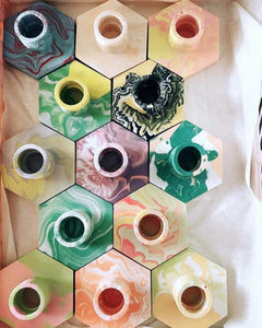 Lysveken Lysestake Lysestake hexagon - rosa, grønn&hvit