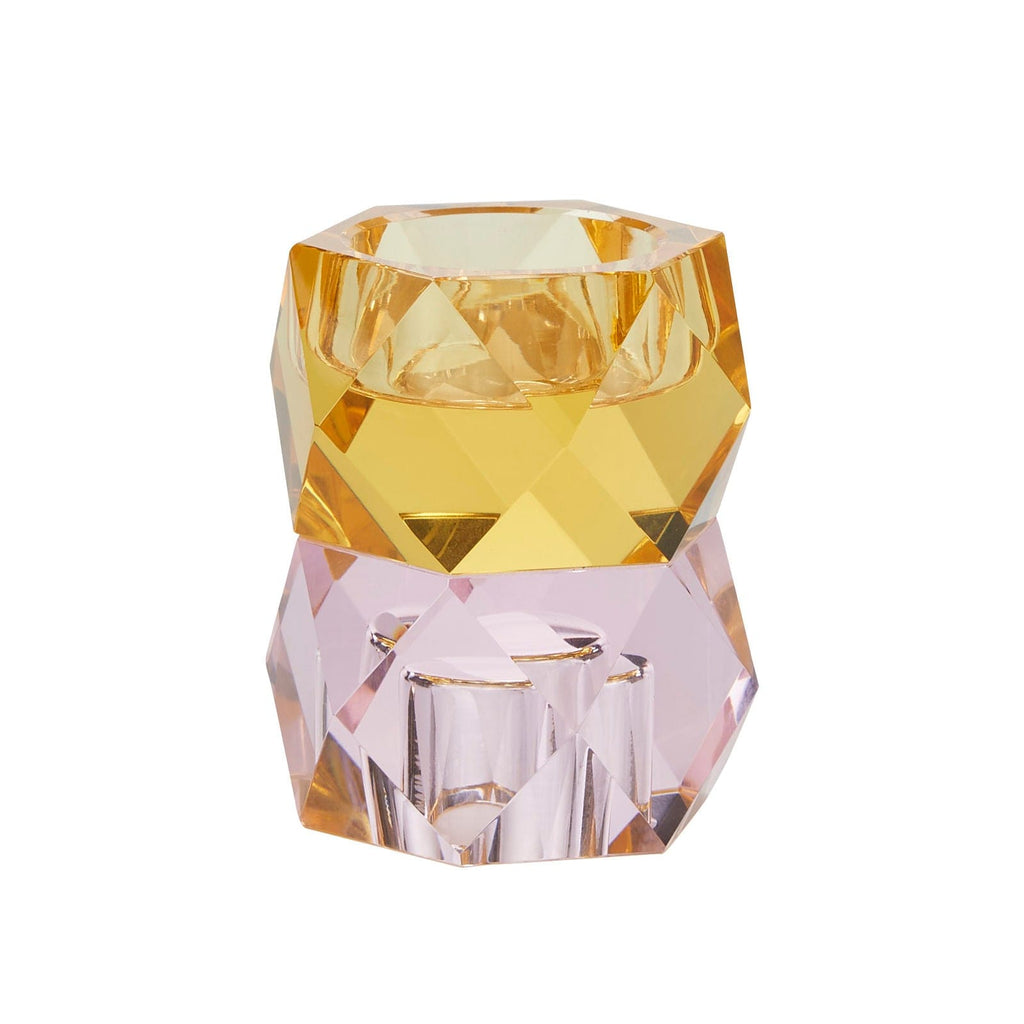 Miss Etoile Lysestake Diamond lysestake i krystall - yellow and rose