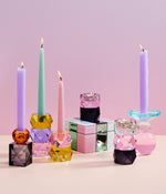 Last inn bildet i Galleri-visningsprogrammet, Miss Etoile Lysestake Diamond lysestake i krystall - light purple, yellow and rose
