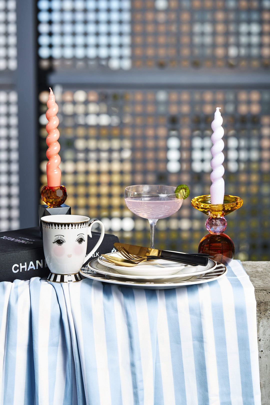 Miss Etoile Lysestake Lysestake i krystall - blue, clear and rose