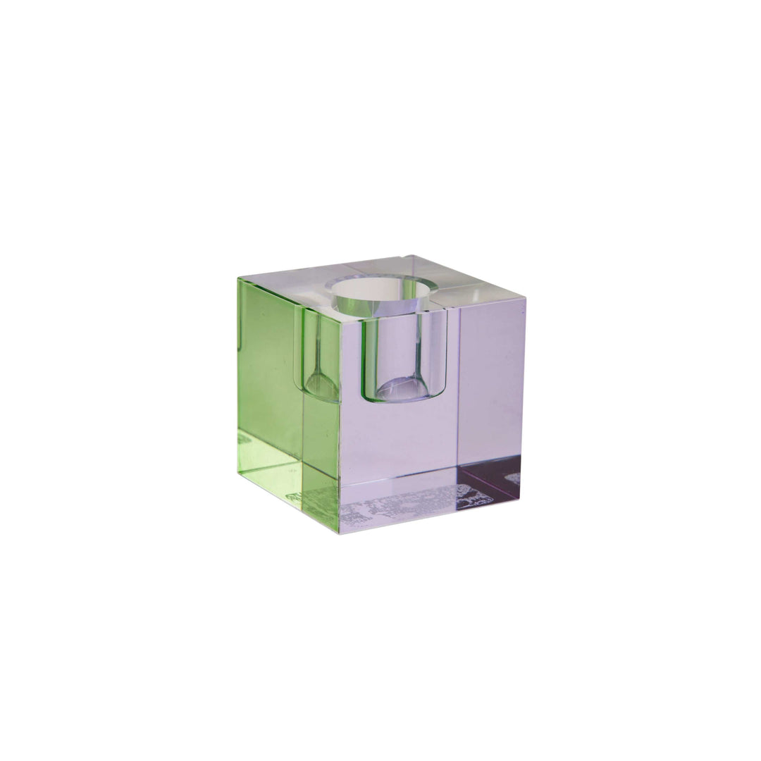 Miss Etoile Lysestake Lysestake i krystall cube - purple and green