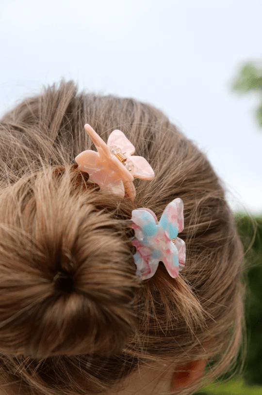Pico hårpynt Small butterfly hårklype - peach