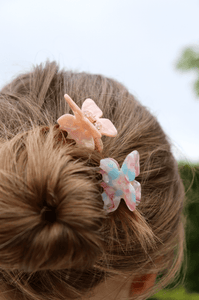 Pico hårpynt Small butterfly hårklype - peach