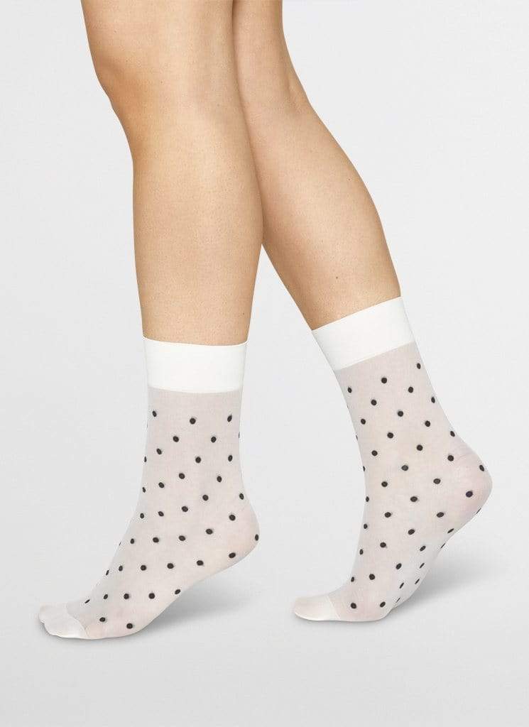 Swedish Stockings strømpebukser Eva Dot socks 20 den - ivory/black