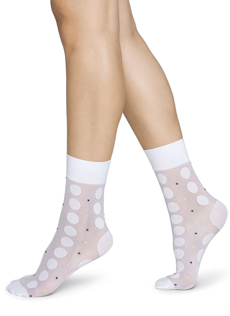Swedish Stockings strømpebukser Viola dots socks - white