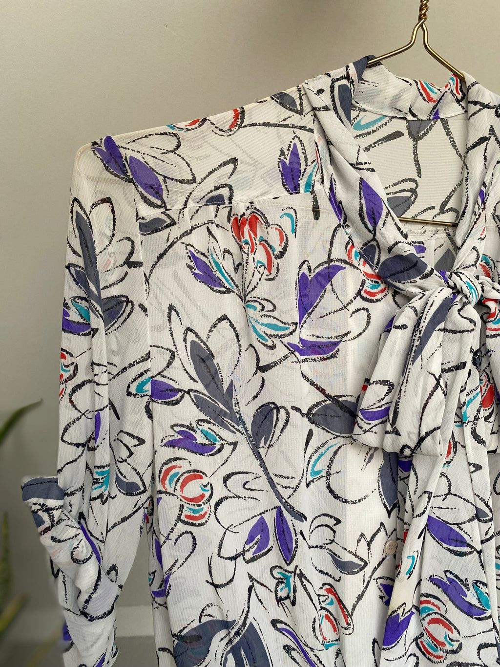 Vintage Vintage bluser M Vintagebluse - 80s flowers str M