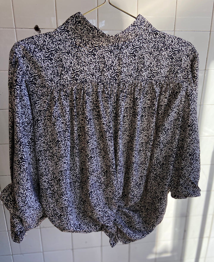 Vintage Vintage bluser 3XL Vintagebluse - Abstrakte roser , str 3XL