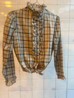 Last inn bildet i Galleri-visningsprogrammet, Vintage Vintage bluser XS Vintagebluse - Gullruter, str XS

