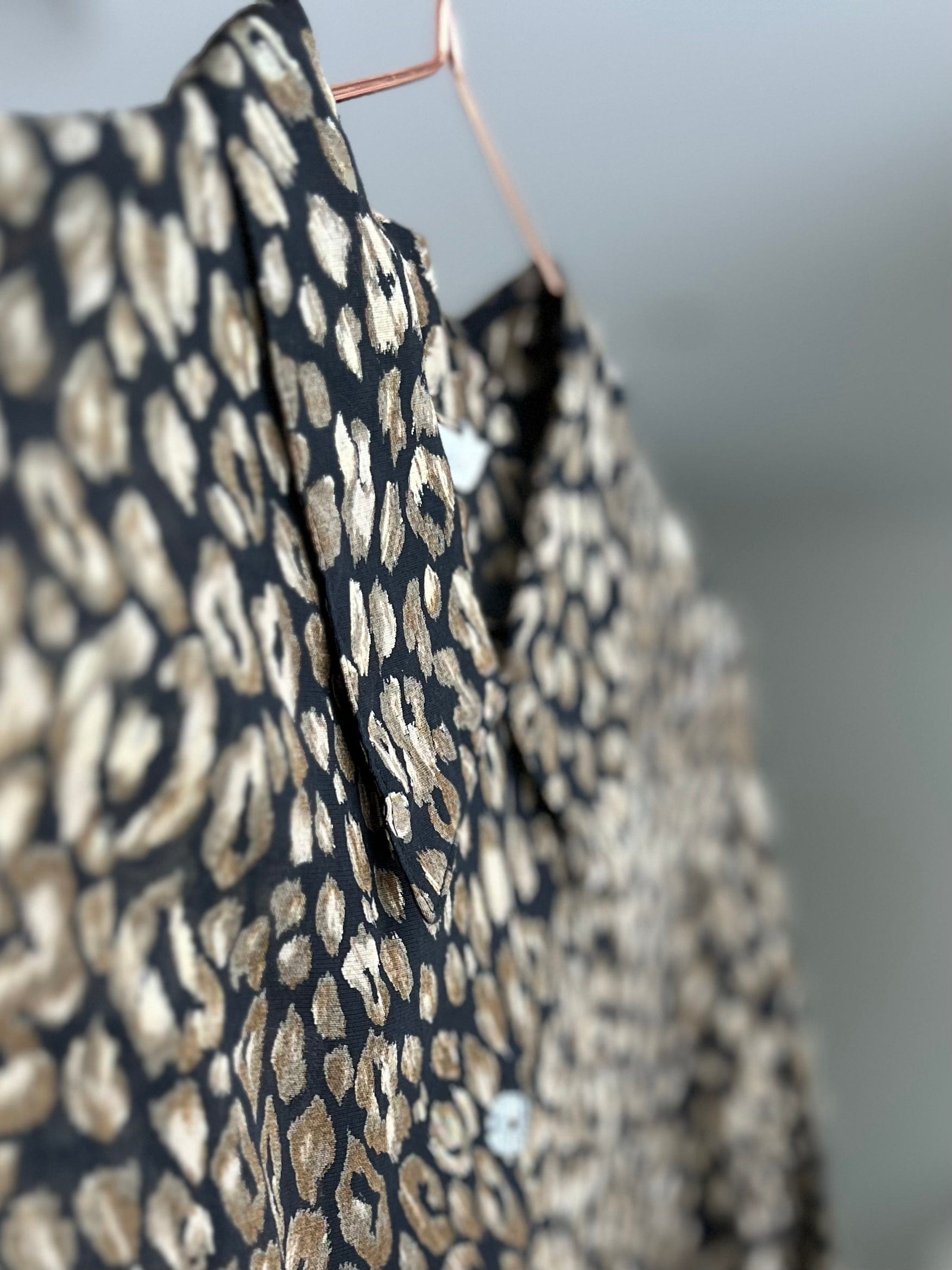 Vintage Vintage bluser XS Vintagebluse - Leopardnatt, str XS